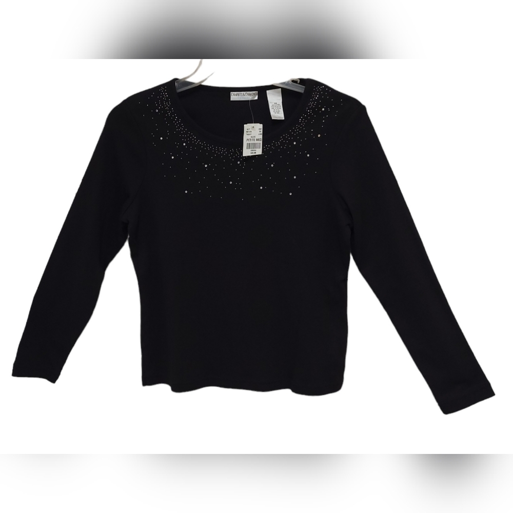 Draper's & Damon's women's Petite longsleeve scoop neck shirt Size Petite Medium
